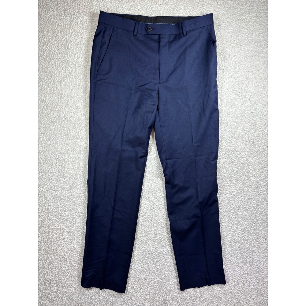 Lauren Ralph Lauren Men Classic Fit Dress Pants 33x32 Navy Wool Blend Flat Front